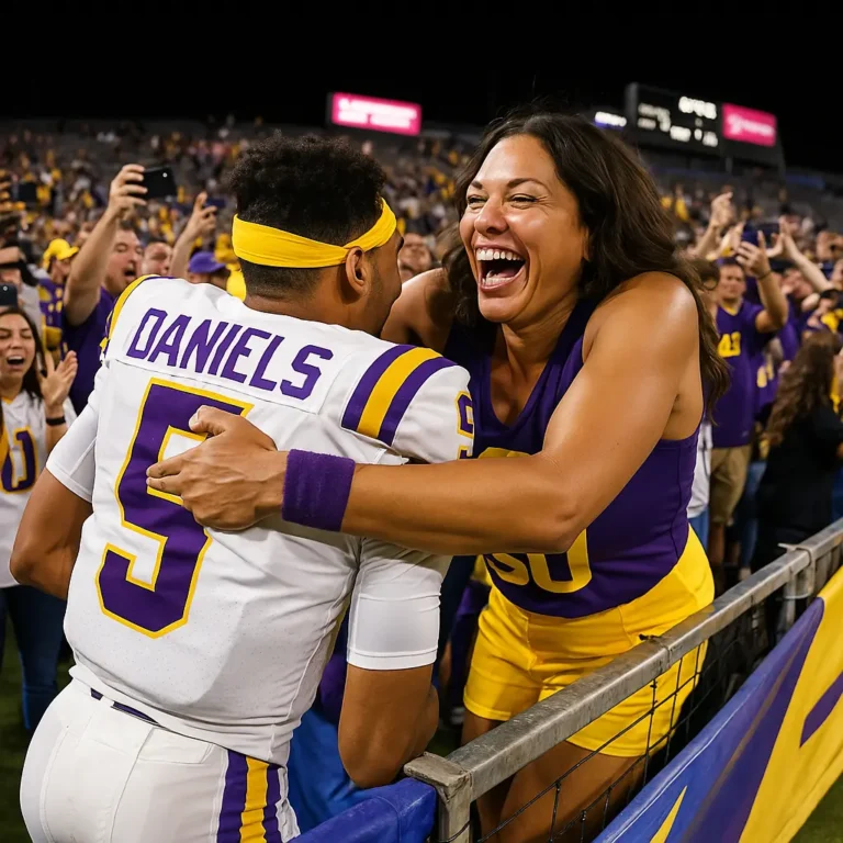 Jayden Daniels' Mom Outfit wearing a custom game day